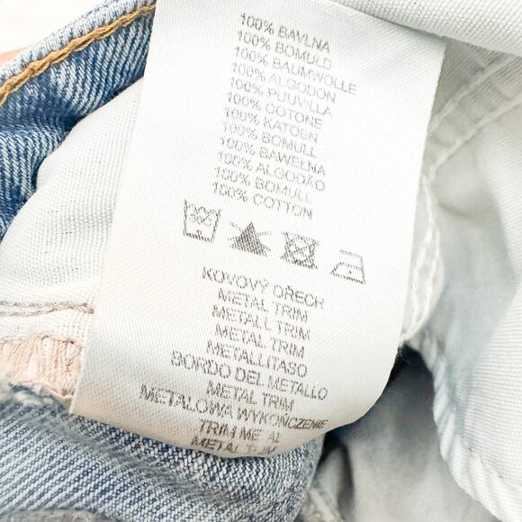 Ragged Jeans Skinny Raw Hem Cheek Ripped Light Wash Zip Fly Denim Jeans Size 24 - Picture 7 of 9